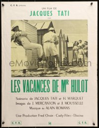 1p597 MR. HULOT'S HOLIDAY French 20x26 R1960s Jacques Tati, Les vacances de M. Hulot!