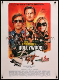 1p599 ONCE UPON A TIME IN HOLLYWOOD French 15x21 2019 Pitt, DiCaprio and Robbie by Chorney, Tarantino!