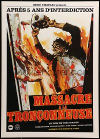 1p610 TEXAS CHAINSAW MASSACRE French 16x22 1982 Tobe Hooper cult classic slasher horror, different!