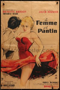 1p617 WOMAN LIKE SATAN French 16x24 1959 La Femme et le Pantin, Thos art of sexy Brigitte Bardot!