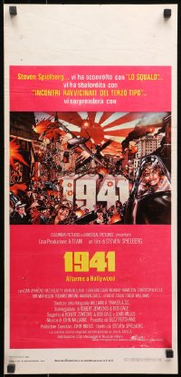 1p734 1941 Italian locandina 1980 Spielberg, art of John Belushi, Dan Aykroyd & cast by McMacken!