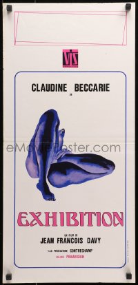 1p759 EXHIBITION Italian locandina 1976 Claudine Beccarie, super sexy legs artwork!