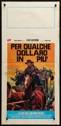 1p765 FOR A FEW DOLLARS MORE Italian locandina R1970s Leone, Clint Eastwood, black title!