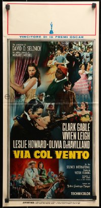 1p772 GONE WITH THE WIND Italian locandina R1960s Clark Gable, Vivien Leigh, different montage!