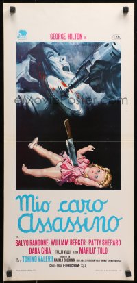 1p790 MY DEAR KILLER Italian locandina 1972 Mio Caro Assassino, cool horror artwork by Casaro!