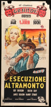 1p803 STAR IN THE DUST Italian locandina 1956 John Agar, Mamie Van Doren, most desperate gamble!