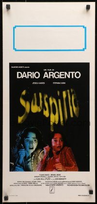 1p807 SUSPIRIA Italian locandina 1977 Dario Argento horror, yellow title style, De Berardinis art!