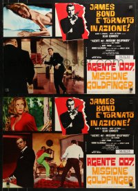 1p834 GOLDFINGER group of 5 Italian 18x26 pbustas R1970s images of Sean Connery as James Bond 007!