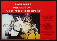 1p838 FOR YOUR EYES ONLY Italian 13x18 pbusta 1981 Roger Moore as Bond, fighting underwater!