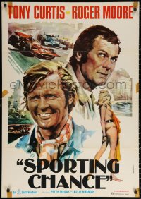1p222 SPORTING CHANCE Lebanese 1975 art of Tony Curtis & Roger Moore, The Persuaders!