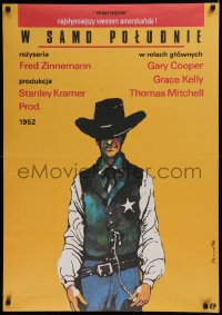 1p087 HIGH NOON Polish 27x38 R1987 Marszalek art of Gary Cooper, Fred Zinnemann cowboy classic!