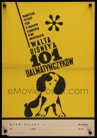 1p077 ONE HUNDRED & ONE DALMATIANS Polish 11x16 1966 Disney canine cartoon classic, different art!