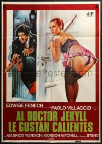 1p245 DOTTOR JEKYLL E GENTILE SIGNORA Spanish 1981 great art of sexy half-naked Edwige Fenech!