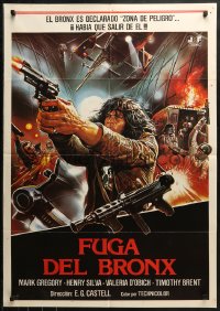 1p248 ESCAPE FROM THE BRONX Spanish 1983 Fuga Dal Bronx, wild action art by Enzo Sciotti!