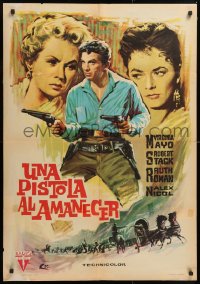 1p255 GREAT DAY IN THE MORNING Spanish 1963 Robert Stack with two guns, Roman and Mayo by Escobar!
