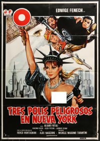1p269 POLICE WOMAN IN NEW YORK Spanish 1982 different art of sexy Edwige Fenech as Lady Liberty!