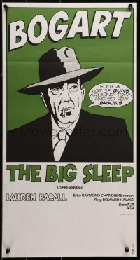 1p002 BIG SLEEP Swedish stolpe R1975 different cartoon art of Humphrey Bogart, Howard Hawks!