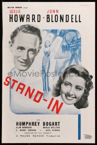 1p188 STAND-IN English trade ad 1937 Leslie Howard & Joan Blondell, but no Humphrey Bogart!