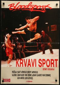 1p448 BLOODSPORT Yugoslavian 19x27 1988 Jean Claude Van Damme kicking Bolo Yeung in his face!