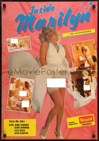 1p469 INSIDE OLINKA Yugoslavian 20x27 1985 Monroe impersonator in classic skirt-blowing pose!