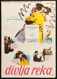 1p514 WILD RIVER Yugoslavian 14x20 1960 directed by Elia Kazan, Montgomery Clift embraces Lee Remick!