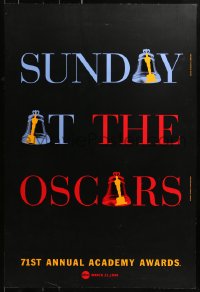 1r430 71ST ANNUAL ACADEMY AWARDS 1sh 1999 Sunday at the Oscars, cool ringing bell design!