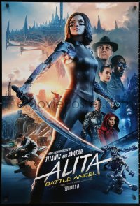 1r444 ALITA: BATTLE ANGEL style C teaser DS 1sh 2019 image of the CGI character with sword & cast!