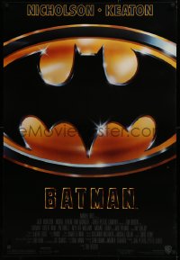 1r469 BATMAN 1sh 1989 directed by Tim Burton, cool image of Bat logo, new credit design!