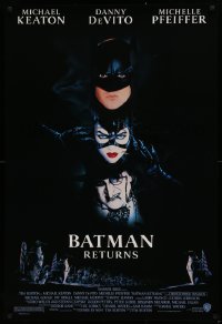 1r478 BATMAN RETURNS 1sh 1992 Michael Keaton, Danny DeVito, Michelle Pfeiffer, Tim Burton!