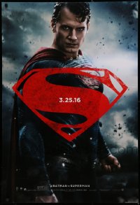 1r481 BATMAN V SUPERMAN teaser DS 1sh 2016 waist-high image of Henry Cavill in title role!