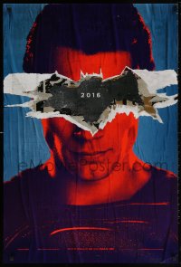 1r479 BATMAN V SUPERMAN teaser DS 1sh 2016 close up of Henry Cavill in title role under symbol!
