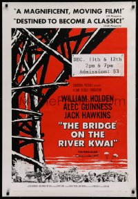 1r031 BRIDGE ON THE RIVER KWAI 28x41 REPRO poster 1980s Holden, Guinness, Lean WWII classic!