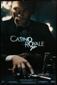 1r521 CASINO ROYALE teaser 1sh 2006 Craig as James Bond sitting at poker table w/gun!