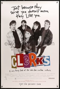 1r529 CLERKS advance 1sh 1994 Kevin Smith, just because they serve you doesn't mean they like you!