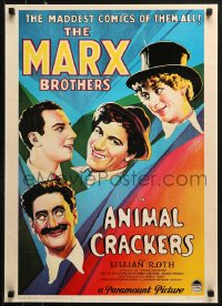 1r240 ANIMAL CRACKERS 20x28 commercial poster 1990 all four Marx Brothers, maddest comics!