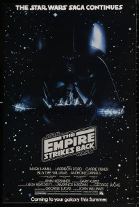 1r255 EMPIRE STRIKES BACK 24x36 commercial poster 1983 Darth Vader helmet in space from advance!