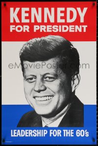 1r265 KENNEDY FOR PRESIDENT 24x36 commercial poster 1980s leadership for the 60's!