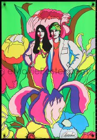 1r294 RON CHERESKIN 24x35 commercial poster 1960s groovy blacklight art of couple and flowers!