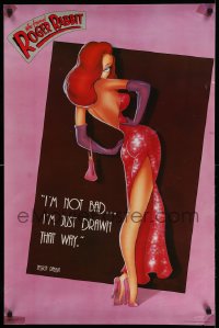 1r311 WHO FRAMED ROGER RABBIT pink style 23x35 commercial poster 1987 I'm just drawn that way!