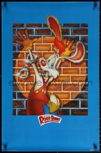 1r310 WHO FRAMED ROGER RABBIT blue style 23x35 commercial poster 1988 Zemeckis, he's in handcuffs!