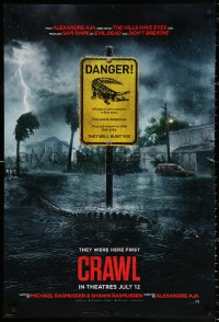 1r535 CRAWL teaser DS 1sh 2019 Sam Raimi, cool image of alligator in storm, they were here first!