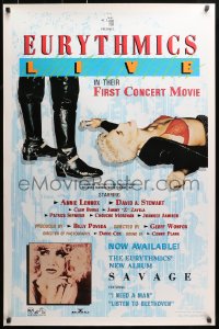 1r577 EURYTHMICS LIVE 1sh 1987 sexy image of Annie Lennox rolling around on stage, concert!