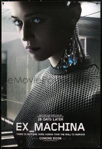 1r579 EX MACHINA int'l teaser DS 1sh 2015 image of sexy Alicia Vikander as the humanoid robot Ava!