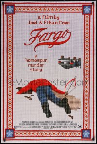 1r587 FARGO DS 1sh 1996 a homespun murder story from Coen Brothers, Dormand, needlepoint design!