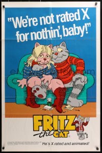 1r603 FRITZ THE CAT 1sh 1972 Ralph Bakshi sex cartoon, he's x-rated and animated, from R. Crumb!