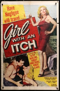 1r609 GIRL WITH AN ITCH 1sh 1957 sexy bad girl Kathy Marlowe, have negligee, will travel!