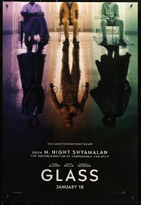 1r611 GLASS teaser DS 1sh 2019 M. Night Shyamalan, reflections of Samuel Jackson, Willis, McAvoy!
