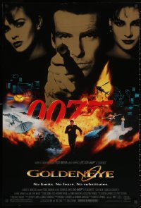 1r616 GOLDENEYE 1sh 1995 cast image of Pierce Brosnan as Bond, Isabella Scorupco, Famke Janssen!