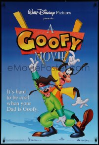 1r620 GOOFY MOVIE DS 1sh 1995 Walt Disney, it's hard to be cool when your dad is Goofy, blue style!