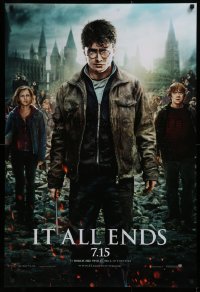 1r631 HARRY POTTER & THE DEATHLY HALLOWS PART 2 teaser DS 1sh 2011 Radcliffe, cast image, it ends!
